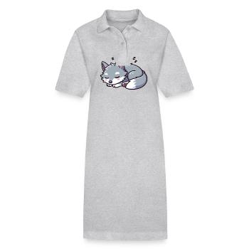 Cute Little Kids Wolf - Stanley/Stella PAIGER Organic Women’s Polo Dress - black - Front