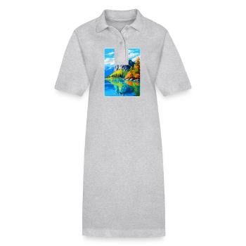 Château de Bled, Slovénie, Affiche de voyage vintage, WPA, Art - Robe polo bio PAIGER Stanley/Stella Femme - noir - Devant