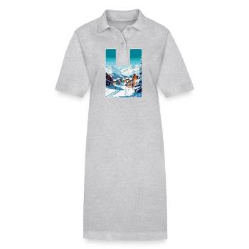 Val Thorens France Affiche de voyage vintage Souvenir - Robe polo bio PAIGER Stanley/Stella Femme - noir - Devant