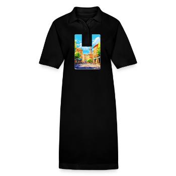 Aix En Provence France Vintage Travel Poster WPA - Stanley/Stella PAIGER Organic Women’s Polo Dress - black - Front