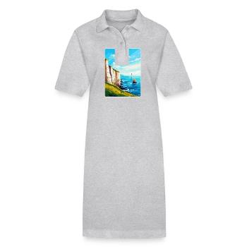 Beachy Head Sussex Vintage Reiseposter Souvenir - Stanley/Stella Frauen Bio-Polokleid PAIGER - Schwarz - Vorne
