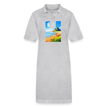 Bamburgh Castle England Uk Reise Poster Souvenir - Stanley/Stella Frauen Bio-Polokleid PAIGER - Schwarz - Vorne