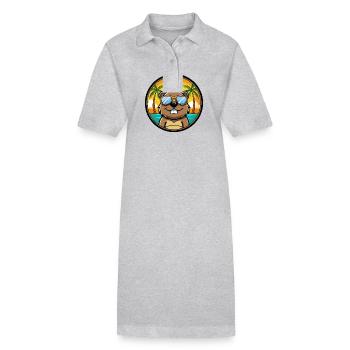 Biber Lustige Cartoon Sommer Strand Sonnenbrille Cool - Stanley/Stella Frauen Bio-Polokleid PAIGER - Schwarz - Vorne