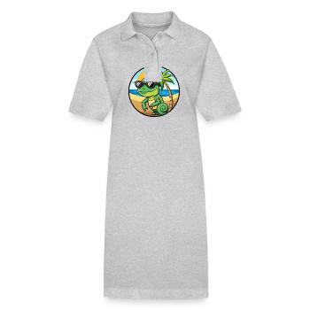 Chamäleon Lustige Cartoon Sommer Strand Sonnenbrille - Stanley/Stella Frauen Bio-Polokleid PAIGER - Schwarz - Vorne