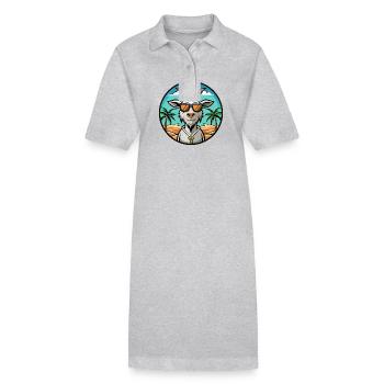 Ziege Lustige Cartoon Sommer Strand Sonnenbrille Aufkleber - Stanley/Stella Frauen Bio-Polokleid PAIGER - Schwarz - Vorne