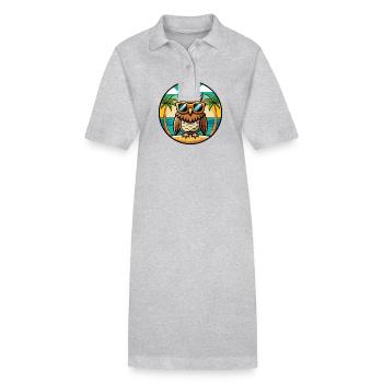 Eule Lustige Cartoon Sommer Strand Sonnenbrille Aufkleber - Stanley/Stella Frauen Bio-Polokleid PAIGER - Schwarz - Vorne