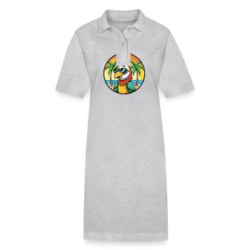 Papagei Lustige Cartoon Sommer Strand Sonnenbrille Cool - Stanley/Stella Frauen Bio-Polokleid PAIGER - Schwarz - Vorne
