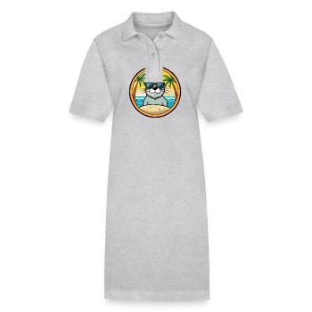 Siegel Lustige Cartoon Sommer Strand Sonnenbrille Aufkleber - Stanley/Stella Frauen Bio-Polokleid PAIGER - Schwarz - Vorne