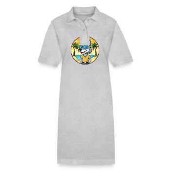 Wolf Lustige Cartoon Sommer Strand Sonnenbrille Aufkleber - Stanley/Stella Frauen Bio-Polokleid PAIGER - Schwarz - Vorne