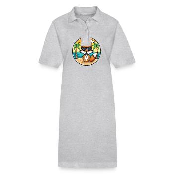 Fuchs Lustige Cartoon Sommer Strand Sonnenbrille Aufkleber - Stanley/Stella Frauen Bio-Polokleid PAIGER - Schwarz - Vorne