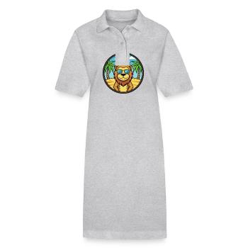 Löwe Lustige Cartoon Sommer Strand Sonnenbrille Aufkleber - Stanley/Stella Frauen Bio-Polokleid PAIGER - Schwarz - Vorne