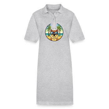 Berger De Beauce Dog Breed Cartoon Sunglass Beach - Stanley/Stella PAIGER Organic Women’s Polo Dress - black - Front