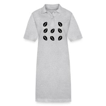 Pattern Leaf Leaves Frame Shape Nature - Stanley/Stella PAIGER Organic Women’s Polo Dress - black - Front