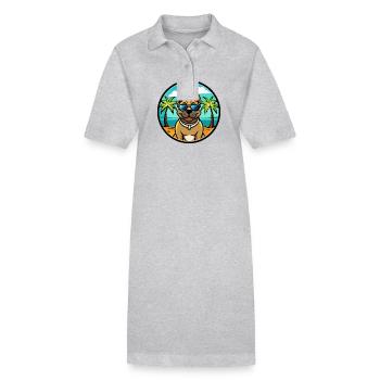 Perro De Presa Canario Hunderasse Cartoon Strand - Stanley/Stella Frauen Bio-Polokleid PAIGER - Schwarz - Vorne