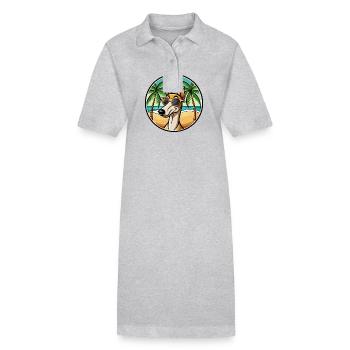 Old Croatian Sighthound Dog Breed Cartoon Beach - Stanley/Stella PAIGER Organic Women’s Polo Dress - black - Front