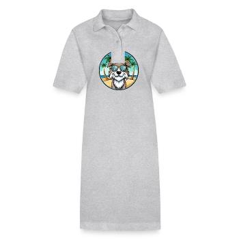 Schapendoes Chien Race Dessin Animé Lunettes de Soleil Plage - Robe polo bio PAIGER Stanley/Stella Femme - noir - Devant