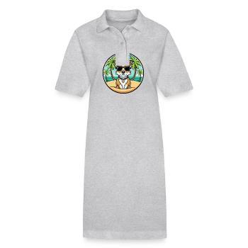 Braque Auvergne Dog Breed Cartoon Sunglasses Beach - Stanley/Stella PAIGER Organic Women’s Polo Dress - black - Front