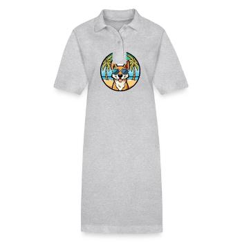 Perro De Presa Mallorquinische Hunderasse Cartoon Beach - Stanley/Stella Frauen Bio-Polokleid PAIGER - Schwarz - Vorne