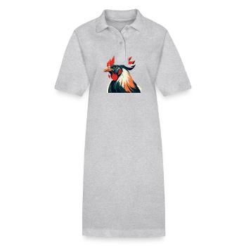 Chicken Cartoon Character Colorful Pet Animal - Stanley/Stella PAIGER Organic Women’s Polo Dress - black - Front