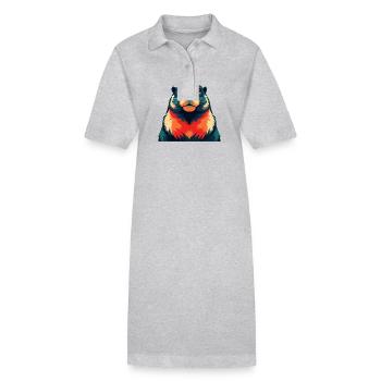 Murmeltier Cartoon Figur Buntes Haustier Tier - Stanley/Stella Frauen Bio-Polokleid PAIGER - Schwarz - Vorne
