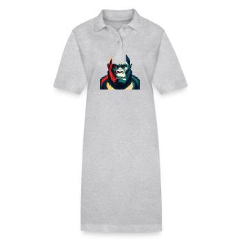 Gorille Dessin Animé Personnage Animal De Compagnie Coloré - Robe polo bio PAIGER Stanley/Stella Femme - noir - Devant