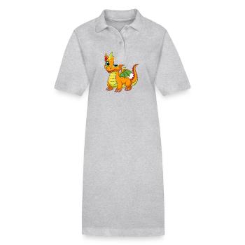 Drache Niedliche Maskottchen Zeichentrickfigur Kawaii - Stanley/Stella Frauen Bio-Polokleid PAIGER - Schwarz - Vorne