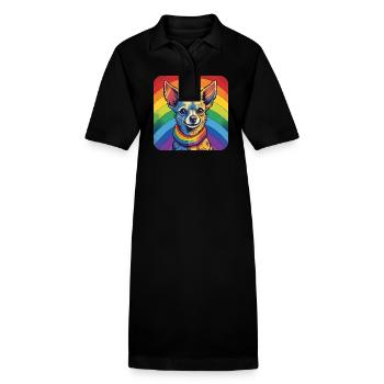 LGBTQ Chihuahua - Stanley/Stella Frauen Bio-Polokleid PAIGER - Schwarz - Vorne