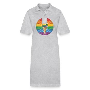 LGBTQ Ice Cream Eis - Stanley/Stella Frauen Bio-Polokleid PAIGER - Schwarz - Vorne