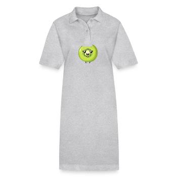 Charmant kiwi dans le style de dessin animé vert - Robe polo bio PAIGER Stanley/Stella Femme - noir - Devant