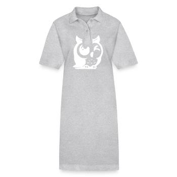 Schlaue Eule mit mit zwinkerndem Auge - Stanley/Stella Frauen Bio-Polokleid PAIGER - Schwarz - Vorne