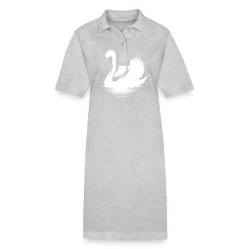 élégant cygne d’eau oiseau silhouette portrait - Robe polo bio PAIGER Stanley/Stella Femme - noir - Devant