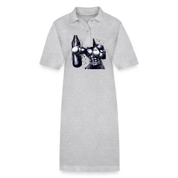 Boxender Gorilla - Stanley/Stella Frauen Bio-Polokleid PAIGER - Schwarz - Vorne