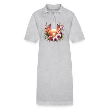 Coucher de soleil sur les orchidées - Robe polo bio PAIGER Stanley/Stella Femme - noir - Devant