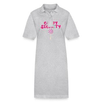Candy Security Mom Dad Matching Birthday Costume - Stanley/Stella PAIGER Organic Women’s Polo Dress - black - Front