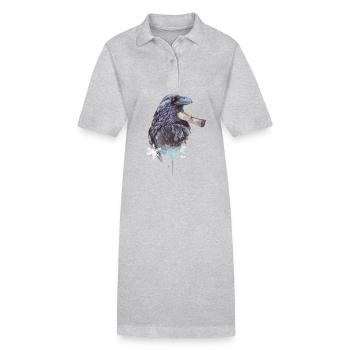 Letter Raven Witch Bird Mystic Design - Stanley/Stella PAIGER Organic Women’s Polo Dress - black - Front