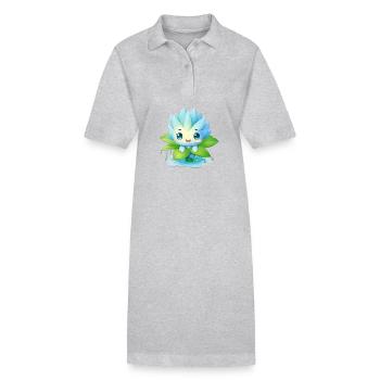 Kawaii Male on Water Lily – Blue Design - Stanley/Stella PAIGER Organic Women’s Polo Dress - black - Front