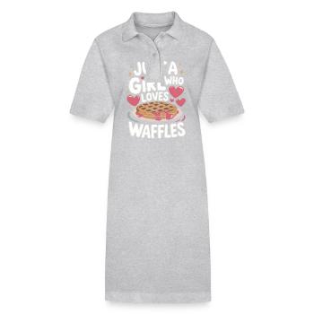 Waffeln Frühstück Süßigkeiten - Stanley/Stella Frauen Bio-Polokleid PAIGER - Schwarz - Vorne