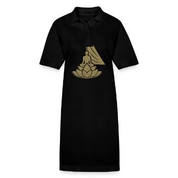 Meditation Sailboat Lotus Inner Peace - Stanley/Stella PAIGER Organic Women’s Polo Dress - black - Front