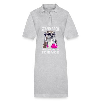 Prendre du recul - un suricate s’essaie à la science - Robe polo bio PAIGER Stanley/Stella Femme - noir - Devant