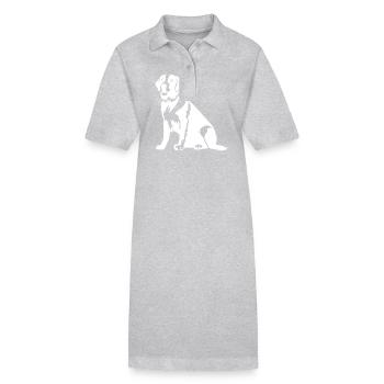 Saint Bernard Dog Silhouette - Stanley/Stella PAIGER Organic Women’s Polo Dress - black - Front