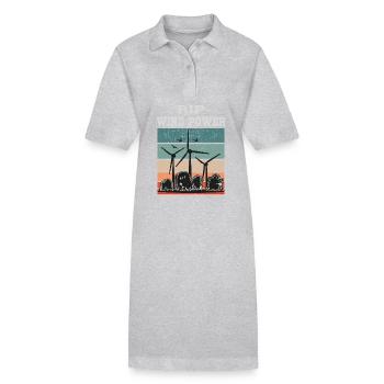 Wind Power RIP, No to Wind Energy - Stanley/Stella PAIGER Organic Women’s Polo Dress - black - Front