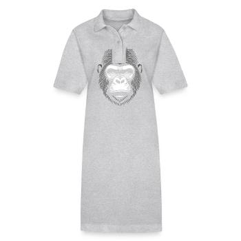 Mächtiger Gorilla Kopf - Stanley/Stella Frauen Bio-Polokleid PAIGER - Schwarz - Vorne