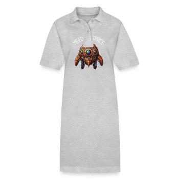 Need my place funny curious spaceship - Stanley/Stella PAIGER Organic Women’s Polo Dress - black - Front