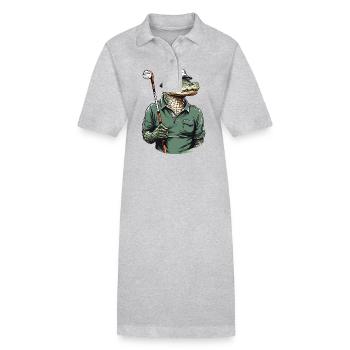 Krokodil Golfspieler Design Aesthetic Streetwear - Stanley/Stella Frauen Bio-Polokleid PAIGER - Schwarz - Vorne