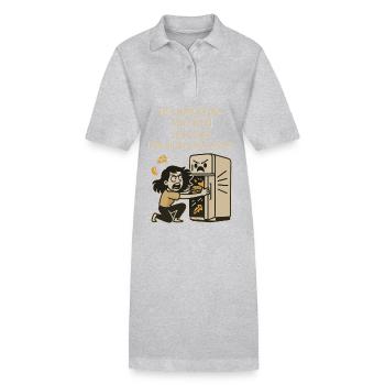 Cravings Fridge Saying Shirt - Stanley/Stella PAIGER Organic Women’s Polo Dress - black - Front
