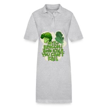 Broccoli and kale funny saying - Stanley/Stella PAIGER Organic Women’s Polo Dress - black - Front