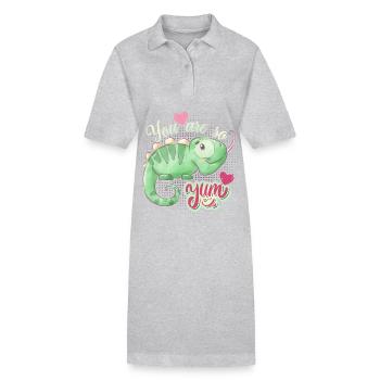 Caméléon amoureux drôle de dicton, amour-amour - Robe polo bio PAIGER Stanley/Stella Femme - noir - Devant