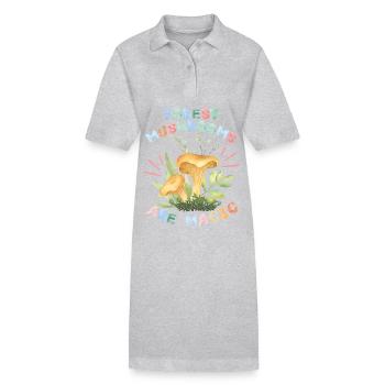 Pilze, Waldpilze, lustiger Spruch - Stanley/Stella Frauen Bio-Polokleid PAIGER - Schwarz - Vorne