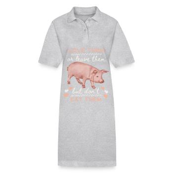 Vegetarian saying, pork, funny vegan - Stanley/Stella PAIGER Organic Women’s Polo Dress - black - Front