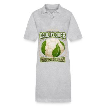 Blumenkohl, lustiger Spruch, Pizza-Spruch - Stanley/Stella Frauen Bio-Polokleid PAIGER - Schwarz - Vorne